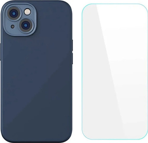Baseus Liquid Silica Gel iPhone 14 6.1 Silikon Kılıf + Tempered Ekran Koruyucu Set-(5775)