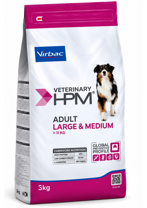 Veterinary HPM Large & Medium Yetişkin Köpek Maması 3 Kg