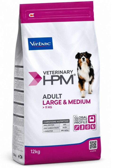 Veterinary HPM Large & Medium Yetişkin Köpek Maması 12 Kg