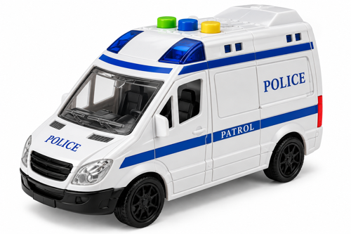 Işıklı ve Sesli Sürtmeli Oyuncak Polis Arabası 17 cm