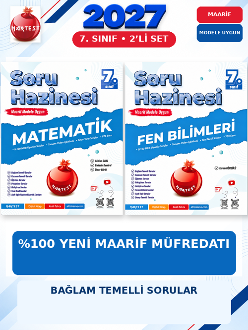 Soru Hazinesi 2027 7.Sınıf Matematik-Fen %100 Maarif Model Bağlam Temelli Soru Hazinesi Seti
