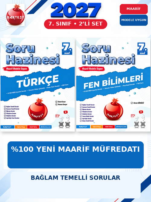 Soru Hazinesi 2027 7.Sınıf Türkçe-Fen %100 Maarif Model Bağlam Temelli Soru Hazinesi Seti