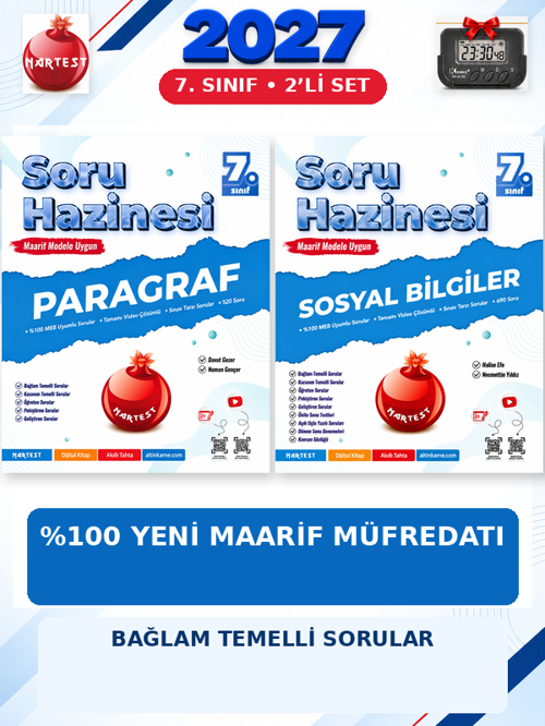 Soru Hazinesi 2027 7.Sınıf Paragraf-Sosyal %100 Maarif Model Bağlam Temelli Soru Hazinesi Seti+Kronometre