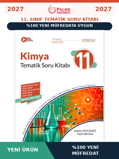 11.Sınıf 2027 KİMYA %100 Yeni Müfredat Tematik Soru Bankası (Yeni Ürün)