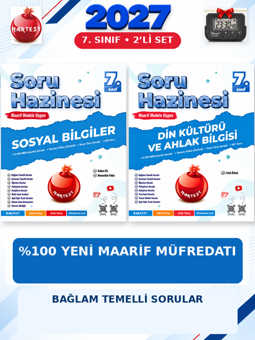 Soru Hazinesi 2027 7.Sınıf Sosyal-Din %100 Maarif Model Bağlam Temelli Soru Hazinesi Seti+Kronometre