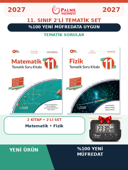 11.Sınıf 2027 MATEMATİK-FİZİK 2 KİTAP %100 Yeni Müfredat Tematik Soru Bankası Set(Yeni Ürün)+Kronometre