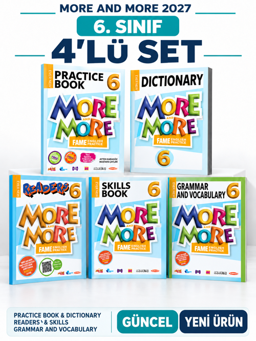 Güncel 6.Sınıf 6 MORE&MORE PRACTİCE BOOK&DICTIONARY (READERS & SKILLS + GRAMER AND VOCABULARY)(4 lü SET)(YENİ ÜRÜN)
