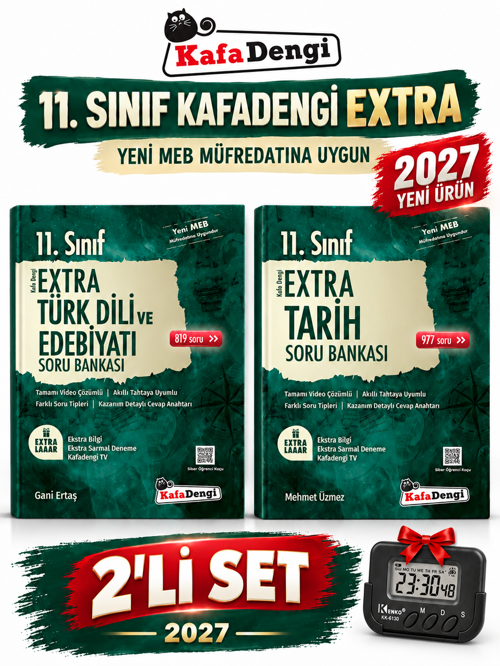 Extra 2027 11.Sınıf Edebiyat-Tarih 2 Kitap %100 YENİ MÜFREDAT Soru Bankası Set+Kronometre(Yeni Ürün)