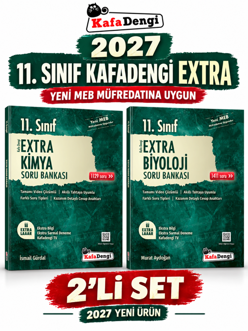 Extra 2027 11.Sınıf Biyoloji-Kimya 2 Kitap %100 YENİ MÜFREDAT Soru Bankası Set(Yeni Ürün)