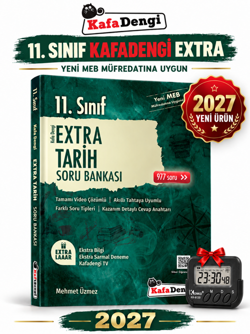 Extra 2027 11.Sınıf TARİH %100 YENİ MÜFREDAT Soru Bankası Set+Kronometre(Yeni Ürün)
