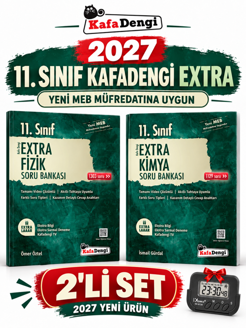 Extra 2027 11.Sınıf Fizik-Kimya 2 Kitap %100 YENİ MÜFREDAT Soru Bankası Set+Kronometre(Yeni Ürün)