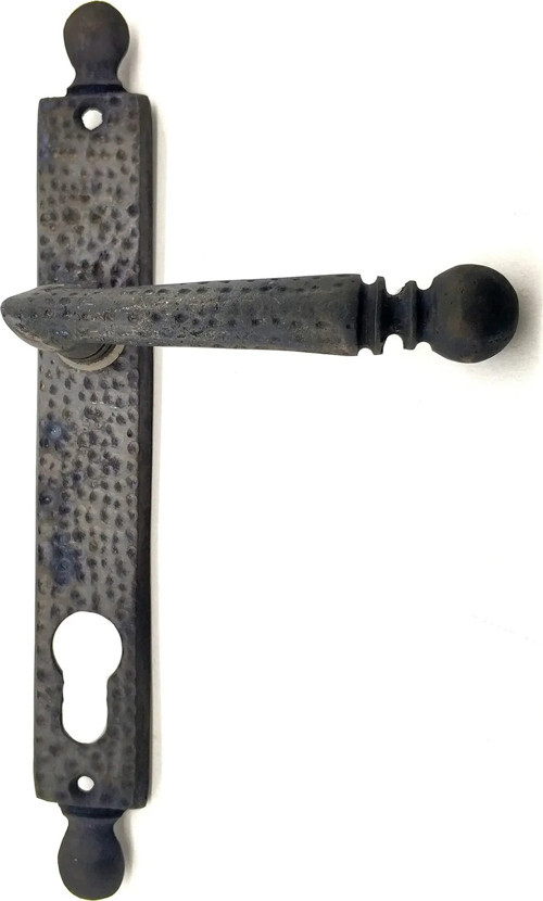 Antika Tarz Dekoratif Pirinç Misket Oda Kapı Kolu - 245x34 Mm, Oksit