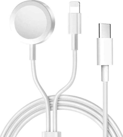 Akıllı Saat Wireless To Lightning Type-C Şarj Kablosu 1.2m