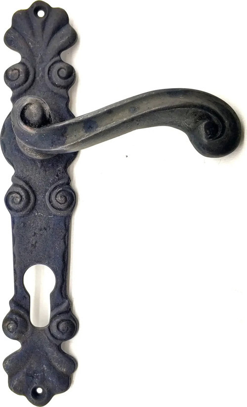 Antika Tarz Dekoratif Pirinç Okyanus Oda Kapı Kolu - 230x46 Mm, Oksit