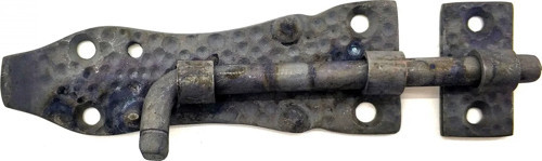 Antika Tarz Dekoratif Pirinç Dövme Kapı Sürgüsü - 7,5cm, Oksit