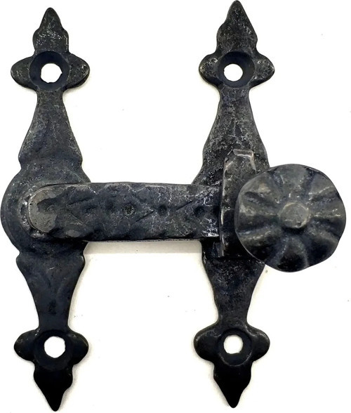 Antika Tarz Dekoratif Pirinç Kapı, Pencere Mandalı - 82x65 Mm, Oksit
