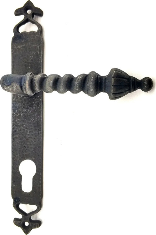 Antika Tarz Dekoratif Pirinç Burma Oda Kapı Kolu - 247x35 Mm, Oksit