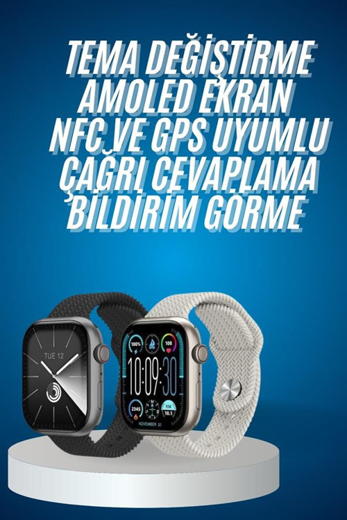 uygun Akıllı Kol Saat Amoled Ekran Android ve İOS Uyumlu Arama Konuşma popüler
