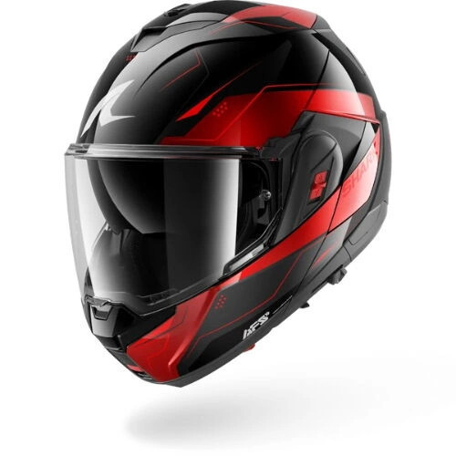 Kask Shark Oxo Mekarıum Çene Açılır SİYAH/KIRMIZI