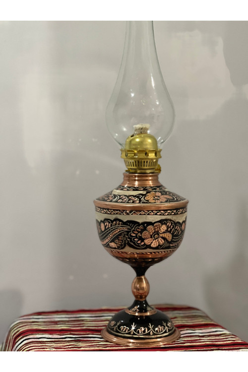 Uzunoğlu bakır bakır ayaklı gaz lambası