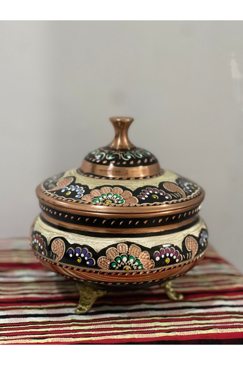 Uzunoğlu bakır bakır şekerlik 3 ayaklı