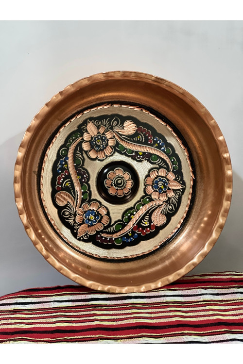 Uzunoğlu bakır bakır hamam tası/kına tepsisi