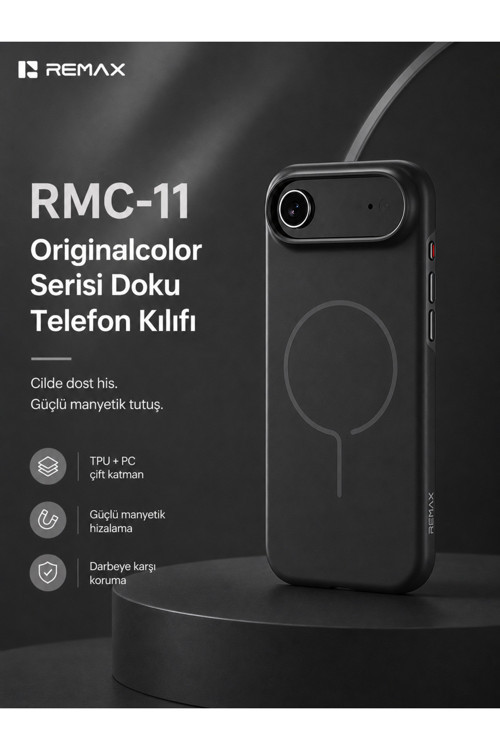 Originalcolor Apple İphone 17 Air Magsafe Uyumlu Metal Tuşlu Premium Kılıf Rmc-11 Siyah
