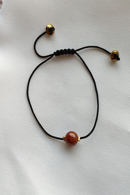 Lal Doğaltaş Bileklik (Granat, Garnat)