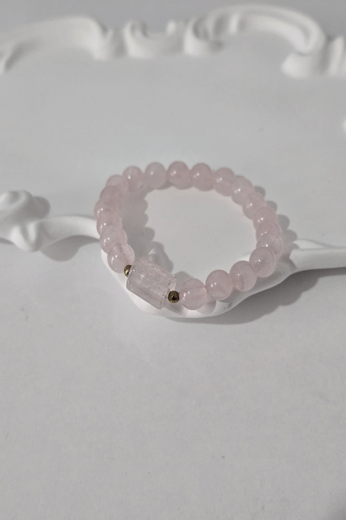 8 Mm Pembe Kuvars Doğaltaş Bileklik
