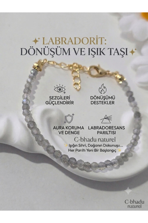 Sertifikalı 3 Mm Labradorit Doğaltaş Bileklik