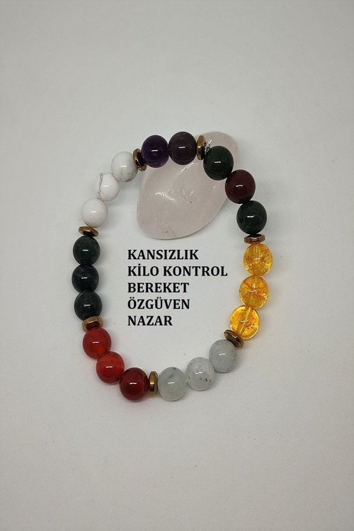 Sertifikalı Kan Taşı, Sitrin, Ametist,Akik, Ay Taşı, Apatit, Havlit, Hematit Doğaltaş Bileklik