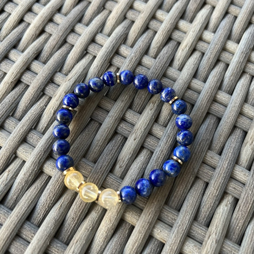 Lapis Lazuli & Sitrin Doğal Taş Bileklik