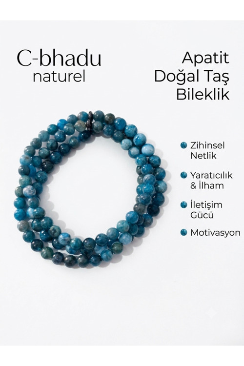 Sertifikalı 6 Mm 99 Lu Apatit Doğaltaş Kolye, Bileklik, Tespih