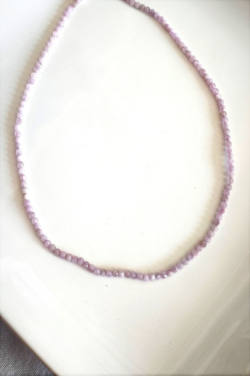 3 Mm Kunzit Doğal Taş Kolye