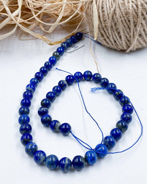 Lapis Lazuli Küre Kesim 8 Mm Doğal Taş Dizi