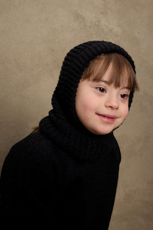 Örme Çocuk Balaclava Bere Siyah