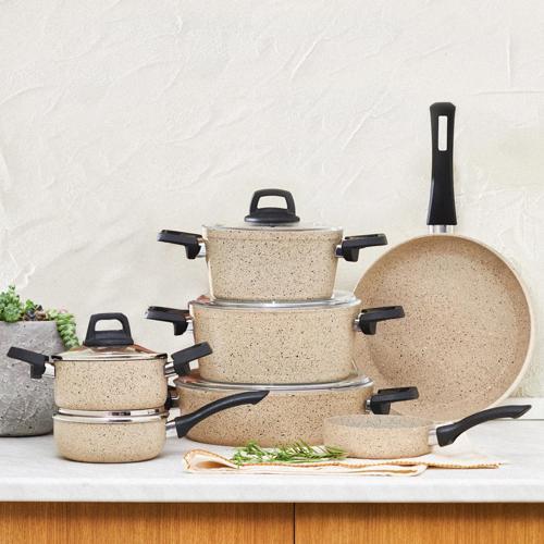 Biogranit Vincent 12 Parça Tencere Seti Kahverengi