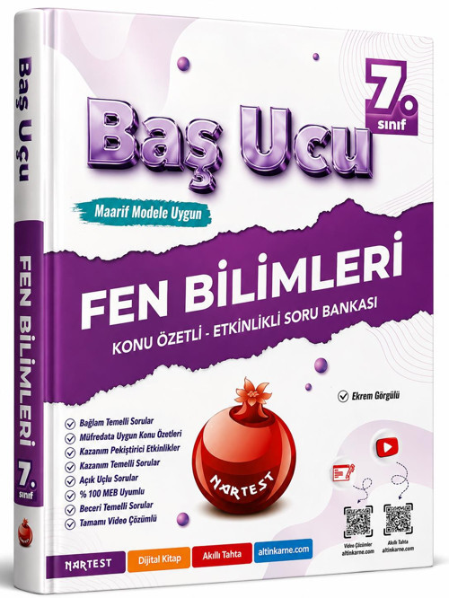 Nartest Yayınları 7. Sınıf Fen Bilimleri Baş Ucu Kitabı Maarif Modeli