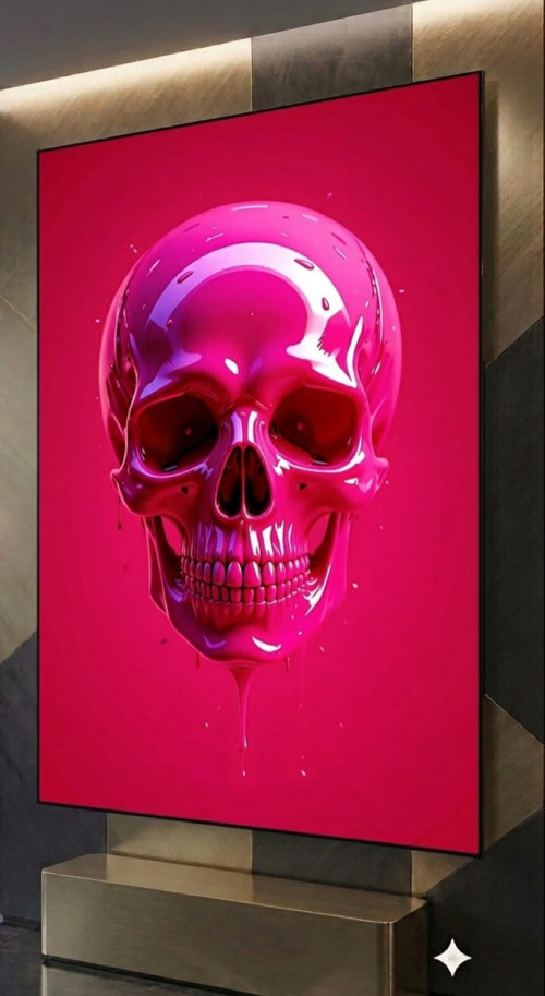 4MM TAMPERLİ UV BASKI KIRILIMAZ CAM TABLO EV OFİS DUVAR DEKOR HEDİYELİK TABLO Premium Marka Canlı deluxe uhd baskı sağlam asma aparatı canlı renkler gerçek cam kurukafa pembe rock müzik