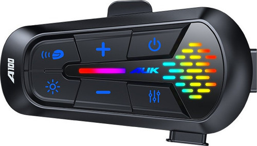 A100 2X RGB LED MOTOSİKLET KASK TEKLİ KABLOSUZ İNTERCOM/BLUETOOTH SETİ
