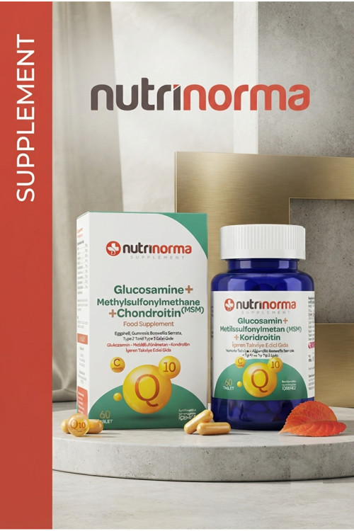Nutrinorma Glucosamine + Msm (Methylsulfonylmethane) + Chondroitin 60 Tablet | Aktif Yaşam Ve Hareket Konforuna Uygun Premium Takviye Edici Gıda
