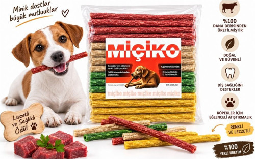 Renkli Munchy Çubuk Köpek Ödülü 12 cm 325 Gram