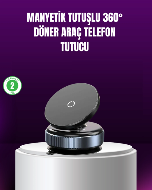 Araç İçi Telefon Tutucu 360° Döner Vakumlu Stand