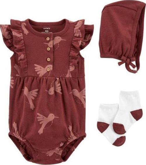 Layette Kız Bebek 3'lü Elbise Set