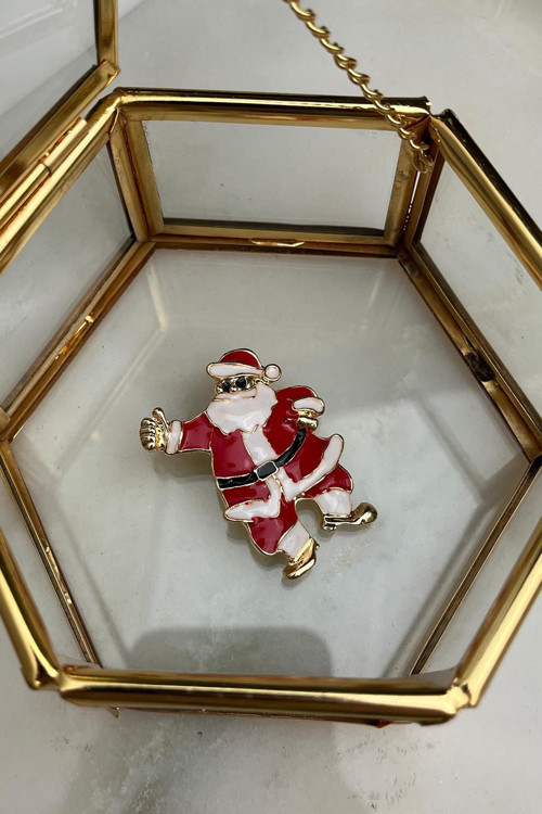 Yılbaşı Özel Mineli Noel Baba Broş(Ölçü:4 cm)