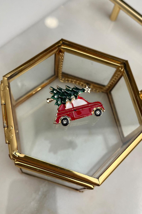 Yılbaşı Araba Çamağacı Detaylı Broş(Ölçü:3cm)