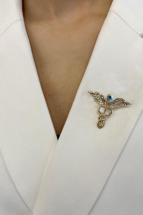 Tıp Sembolü Broş (Ölçü:3cm)