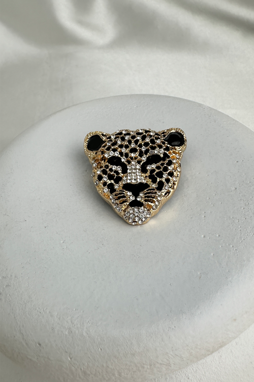 Altın Sarısı Kaplan Kafası Broş (3*3cm)
