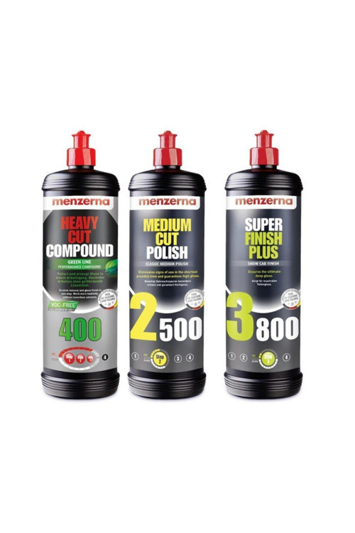 Green 400 & Medium Cut 2500 Super 3800 Set 3 X 1 Litre