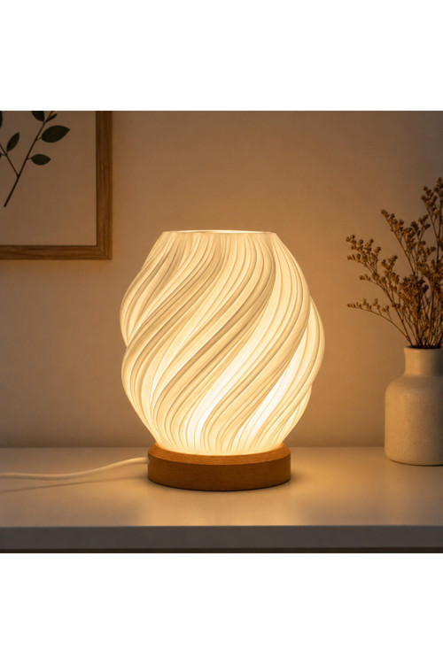 3D Baskı LED Gece Lambası USB Kablolu Dekoratif AbajurMasa Lambası 18x14 cm Modern Tasarım